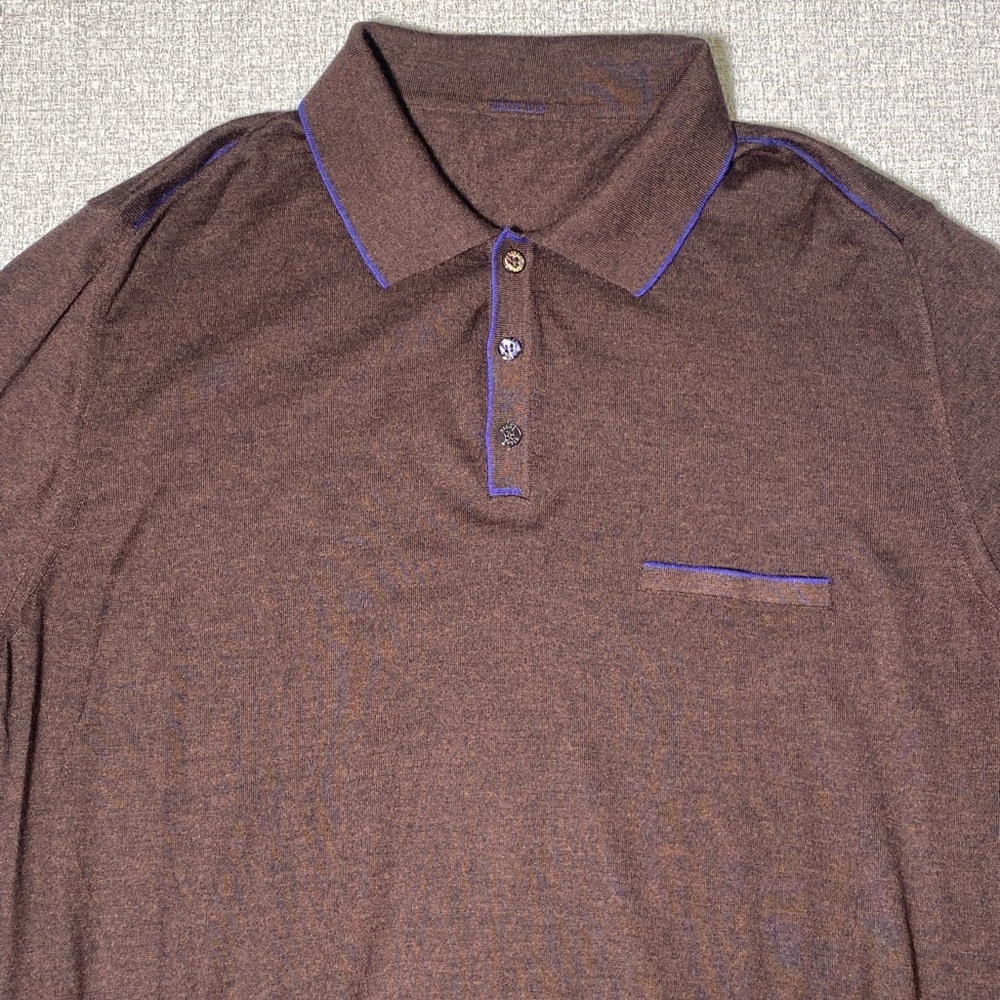 Zilli Cashmere Silk Men’s XXL 48 US 58 IT Brown Jumper Thin Sweater Knit Top